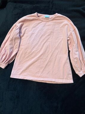 Girls' Long Sleeve Pink Balloon-Sleeve Tee